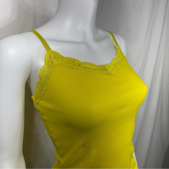 Faded Glory Sunshine Yellow Ribbed Lace Cami - Picture 2 of 6